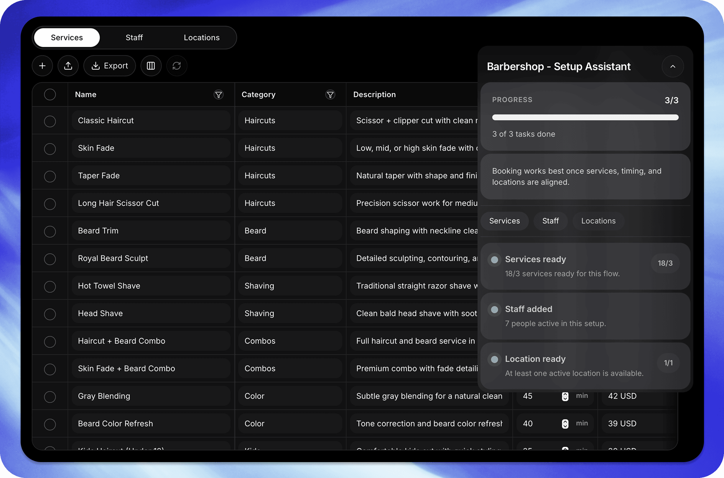 Restaurant reservation setup and booking path configuration in OneTwoAgent