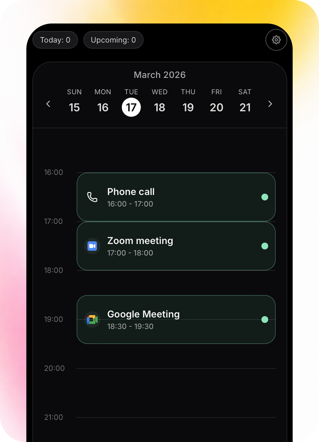 OneTwoAgent staff portal mobile scheduling view
